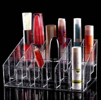 Lipstick Holder Display Stand Cosmetic Organizer 24 Slots Cosmetics Desk Space Saver