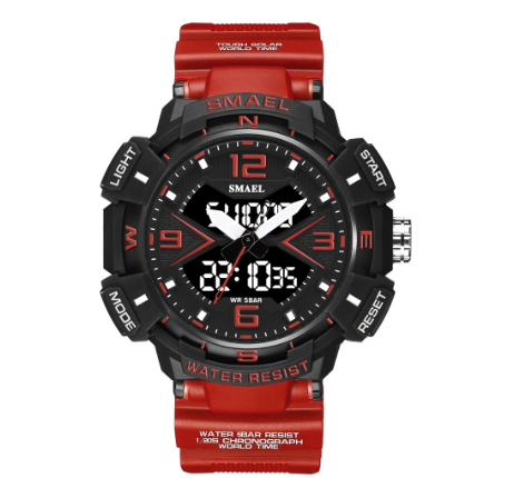 SMAEL Luxury Original Sports Wrist Watch for Men Quartz Waterproof Military Dual Display Fashion Male Digital Watches Alarm M3