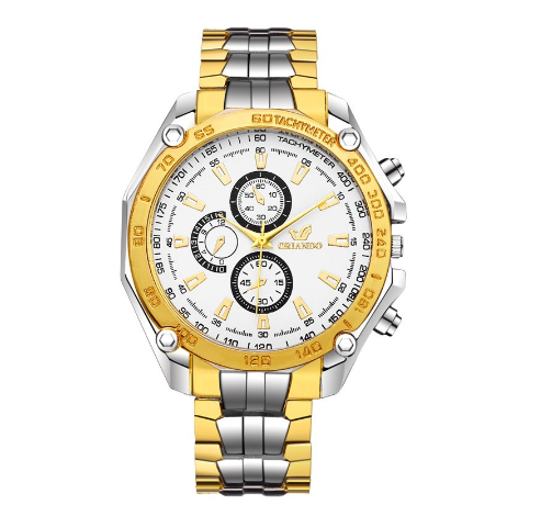 Crazy Selling Men's Business Steel Band Quartz Watch YG740 M1