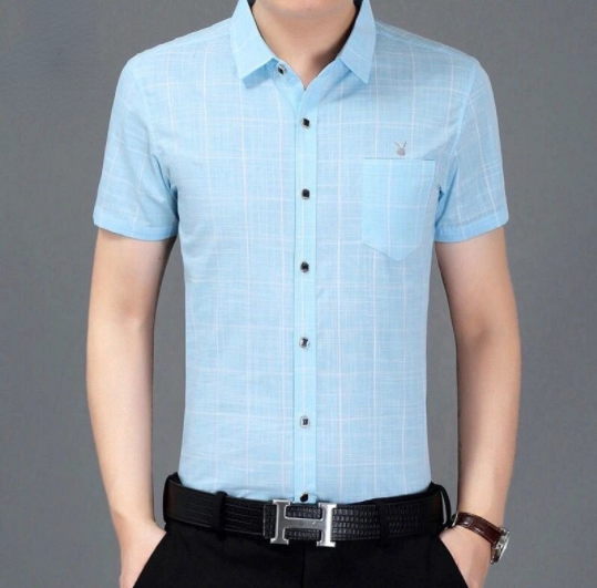Summer Cotton Short Sleeved Shirt Thin Business Casual Shirt