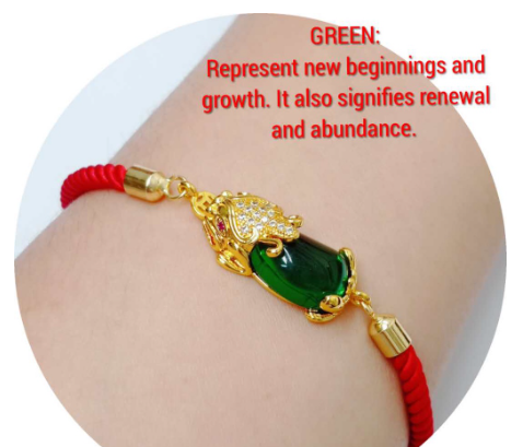 Tyaa Jewelry Red String 24k Gold Plated Money Capturer Piyao Birthstone Lucky Lady Bracelet
