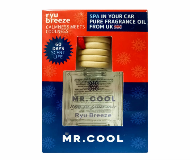 Mr. Cool Air Freshener (Ryu Breeze, Calmness Meets Coolness) Spa in Your Car Pure Fragrance Oil 10ml