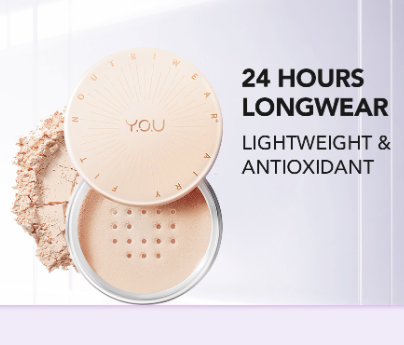 Y.O.U NoutriWear + Airy Fit Loose Powder | Lightweight | Natural Finish | Oil Control Makeup