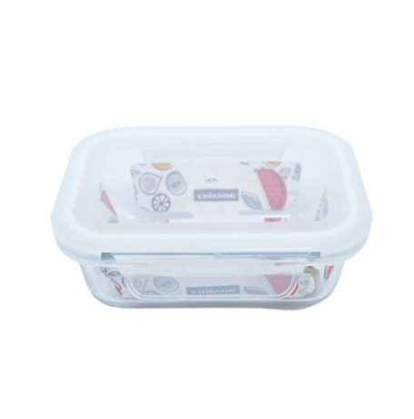 Cuisson Rectangle Glass Food Container 180ml With Lid - White
