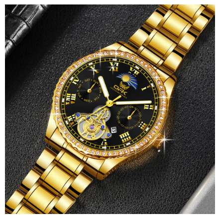 OPK Watch For Men Waterproof Original Stainless Steel With Box Fashion Luminous Calendar Quartz Diamond Men Watch BLACK DIAL GOLD STRAP