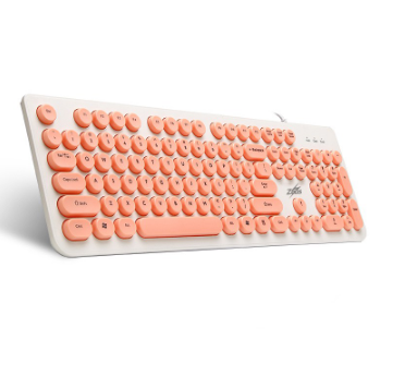 Zeus K-100  Steam Punk  Retro Round Keycaps 104 Keys Keyboard For Gaming And Office