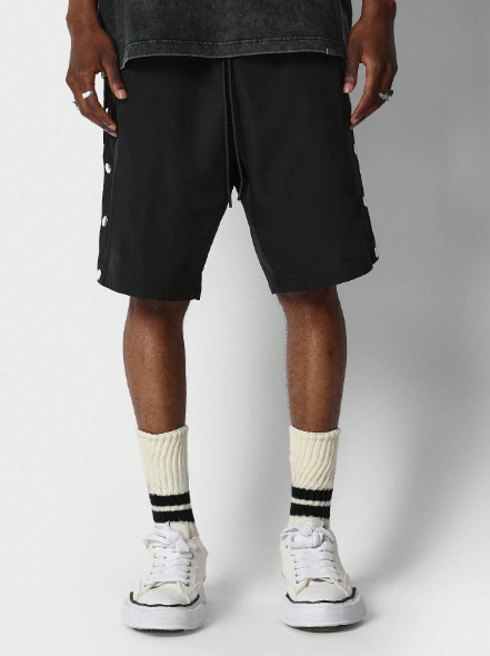 SUMWON Nylon Drop Crotch Jorts With Side Snaps