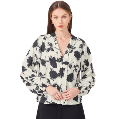 Lovito Women Elegant Floral Blouses L71ED016 (Multi-Color)