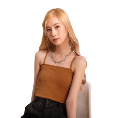 Inspi Chic Trendy Curve Tube Cami Top For Women Korean Sleeveless Shirt Summer Beach Outfit (Brown)