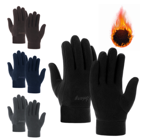 Winter Thermal Windproof Full Finger Mittens Outdoor Sports Gloves Women Men Unisex Cold Resistance Thicken Warm Gloves Fleece