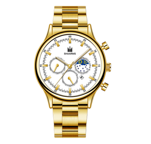 Men Stainless Steel Quartz Watch with Date Calendar 05