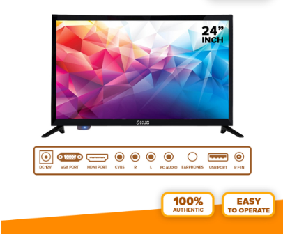 Gell LED TV Flat Screen TV Ultrathin Multi-Ports Television 24 Inch