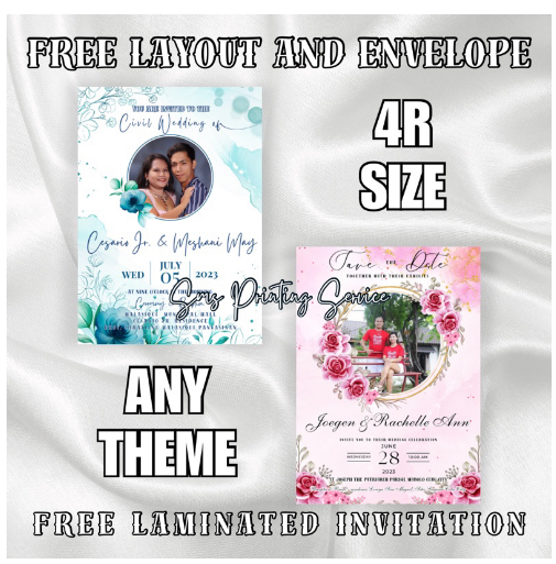 INVITATION FOR WEDDING AND EVENTS (free layout and envelope)
