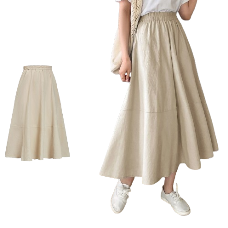 Lovito Women Elegant Plain Basic Skirts L73AD048
