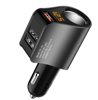 Car Charger Digital Display 5V 3.1A Fast Charging Adapter with Cigarette Lighter