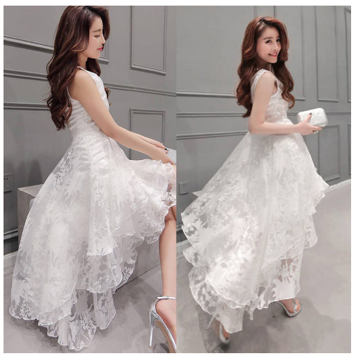 Women Formal Prom Party Dress Girls Ball Gown Bridesmaid Irregular Dress