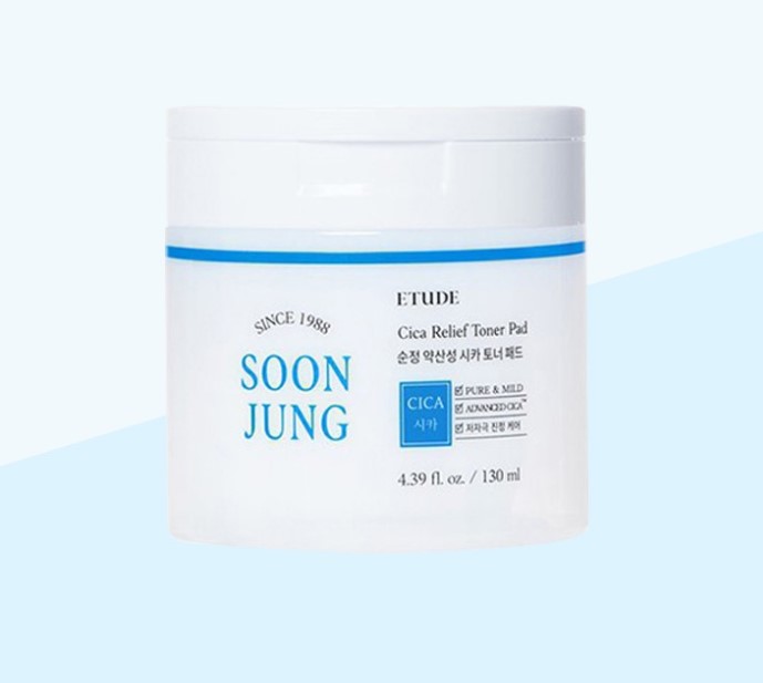 Etude House SoonJung Cica Relief Toner Pad 130ml