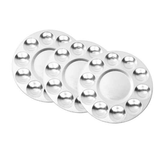 Professional Paint Palettes Aluminum Palette Art Supplies Round Trays Make Up