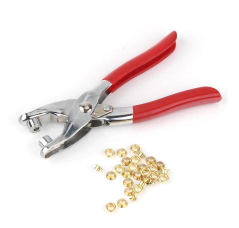 Eyelet Fabric Punch Pliers Leather Canvas Hole Puncher Tool Scrapbook Eyelet 100 Brass Rings Kit DIY