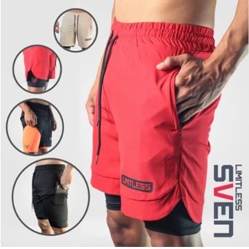 【LIMITLESS】SVEN Aero Gym Shorts with Pocket Compression for Squats, Running, and Style