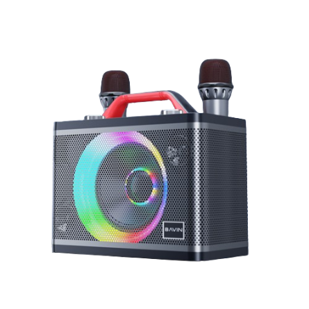 BAVIN BM10 Bluetooth Wireless Portable Karaoke Speaker W/ Dual Bluetooth Microphone Light