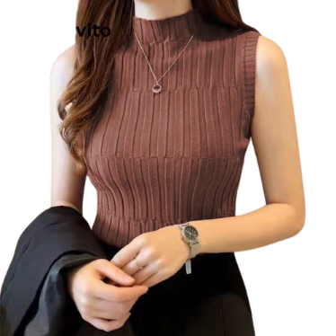 Lovito Women Basic Knit Tops LNE17174 (Rose Red/White)