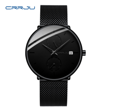 CRRJU Men's Watch Original Brand Multifunctional Fashion Business Analog Quartz Stainless Steel Waterproof 2263 X M01