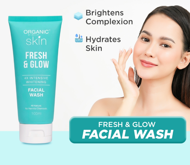 Organic Skin Japan Fresh & Glow 4x Intensive Whitening Facial Wash Cleanser 100ML