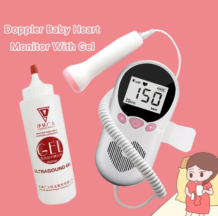 Muifababy Fetal Doppler Baby Heart Monitor Device Medical LCD Screen Heart Rate Monito with Gel