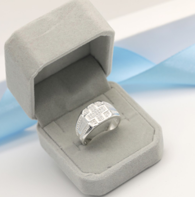 SILVER M082 Italy 92.5 Silver Men's Ring