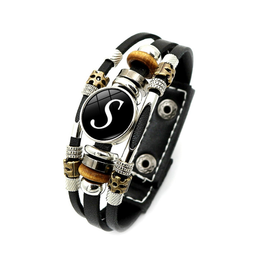 Fashion 26 Letter Leather Bracelets Multilayer A-Z Name Initials Bracelet For Men Women Wrist Accessories Jewelry Birthday Gifts S