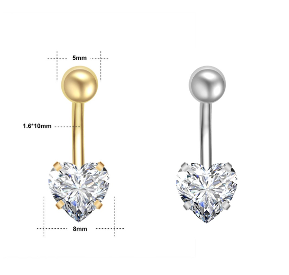 Silver Crystal Navel Rings Stainless Steel Belly Button Rings Gold Anti Allergy Flower Navel Piercings 15