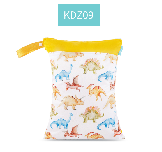 Happyflute Portable 30*40CM Diaper Wet Bag Waterproof Two Zippered Cute Prints Wet Dry Diaper Bag With Handle Wetbags 05