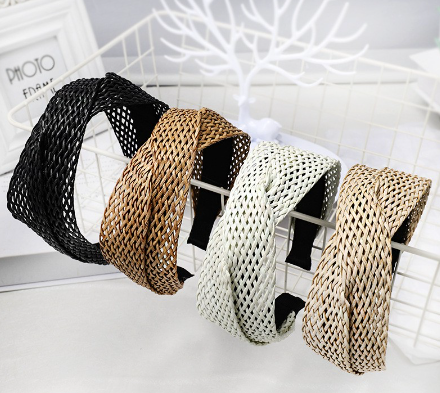Korean Braided Weaving Cross Headband Headdress Sweet Beauty Female Wide-Brim Personality Hair Band
