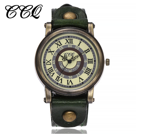 Men's New Retro Turntable Casual Leather Quartz Watch C235 M06