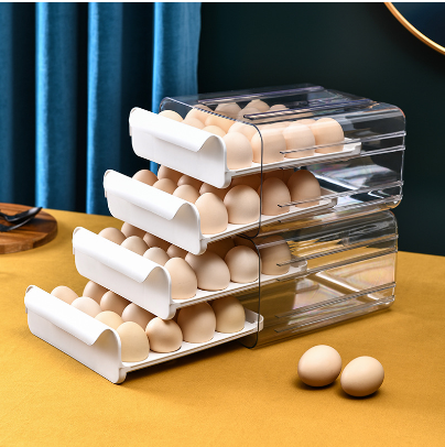 2 Layer Grids Egg Storage Box Household Kitchen Organizer for Kitchen Egg Holder egg tray-Z583