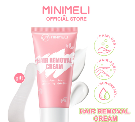 MINIMELI Hair Removal Cream Underarm Permanent No Residue Whitening Rapid Depilatory Cream 50g