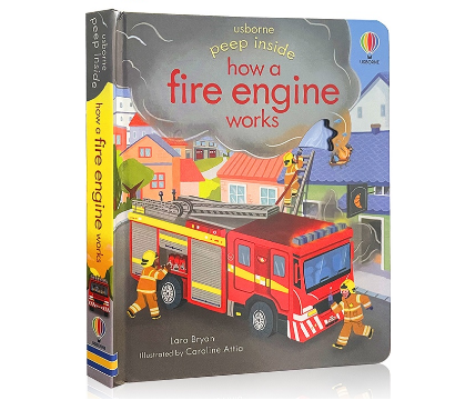 Usborne Peep Inside How A Fire Engine Works 3D Flap English Picture Book for Kids Children's Books