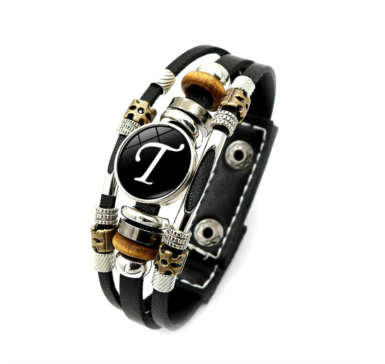 Fashion 26 Letter Leather Bracelets Multilayer A-Z Name Initials Bracelet For Men Women Wrist Accessories Jewelry Birthday Gifts T