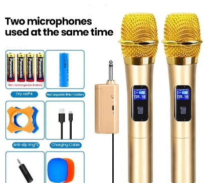 Wireless Microphone for Videoke rechargeable Vlogging Karaoke Speech Loudspeaker UHF