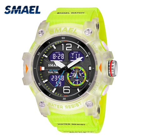 Original Luxury Fashion Luminous Men's Watch Waterproof Casual Quartz Electronic Sports Men's Watch LIGHT GREEN