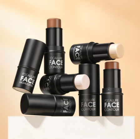 FOCALLURE 4 Colors Highlighter Contour Stick Soft Smooth Naturally Shimmer Contour Bronzer Face Makeup