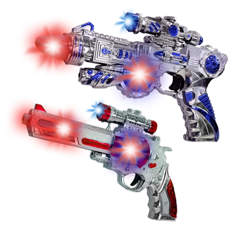Space Toy Gun Silver Game Flashing Light And Sound Toys for Boys Gun Series