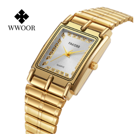 WWOOR Watch for Women Quartz Watch Stainless Steel Watch Women Watch 30M Waterproof Exquisite High-End Women Watch WHITE DIAL GOLD CASE STRAP