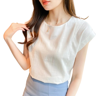 Lovito Women Casual Plain Structure Line Fabric Stitching Blouse LNE41063 (Khaki)