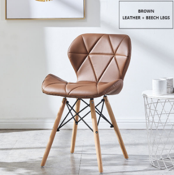 Computer Leather Chair Simple Office Leather Chair Solid Wood