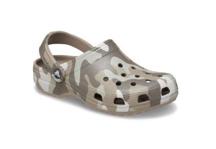 Crocs Classic Printed Camo Clog in Mushroom Multi