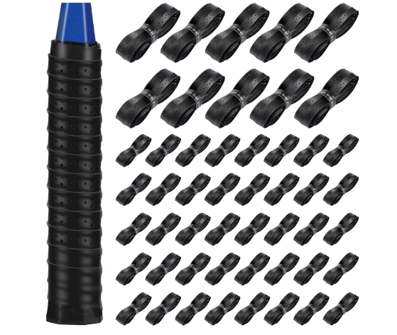 50 Pcs Tennis Racket Grip Tape Sweat Absorbent Wrap Tennis Overgrip for Tennis Racquet Anti Slip Perforated Badminton Grip for High Performance