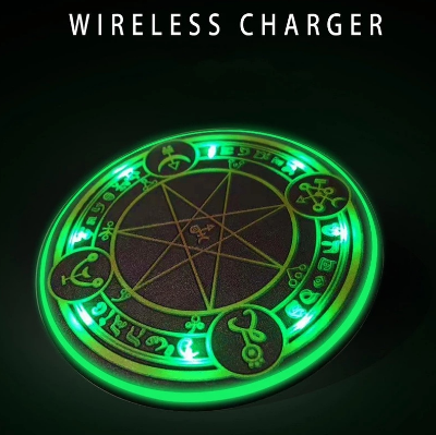 10W Wireless Charger Station Glowing Magic Array LED Fast Charging Pad for iPhone 13 12 Xiaomi 11
