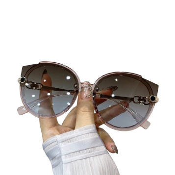 Lovito Women Casual Plain Basic Sunglasses LNA32247 (Light Khaki/Black)